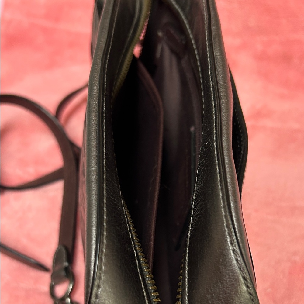 Coach Black Embossed Signature Leather Crossbody - Picture 5 of 5